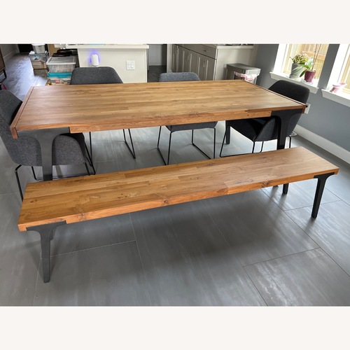 Used Crate & Barrel Lakin Natural Wood Dining Table for sale on AptDeco