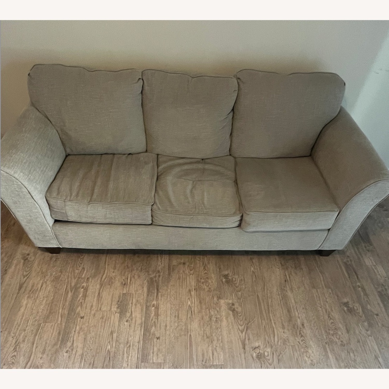 Light Gray Microsuede 3+ Seater Sofa - image-1