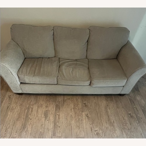 Used Light Gray Microsuede 3+ Seater Sofa for sale on AptDeco