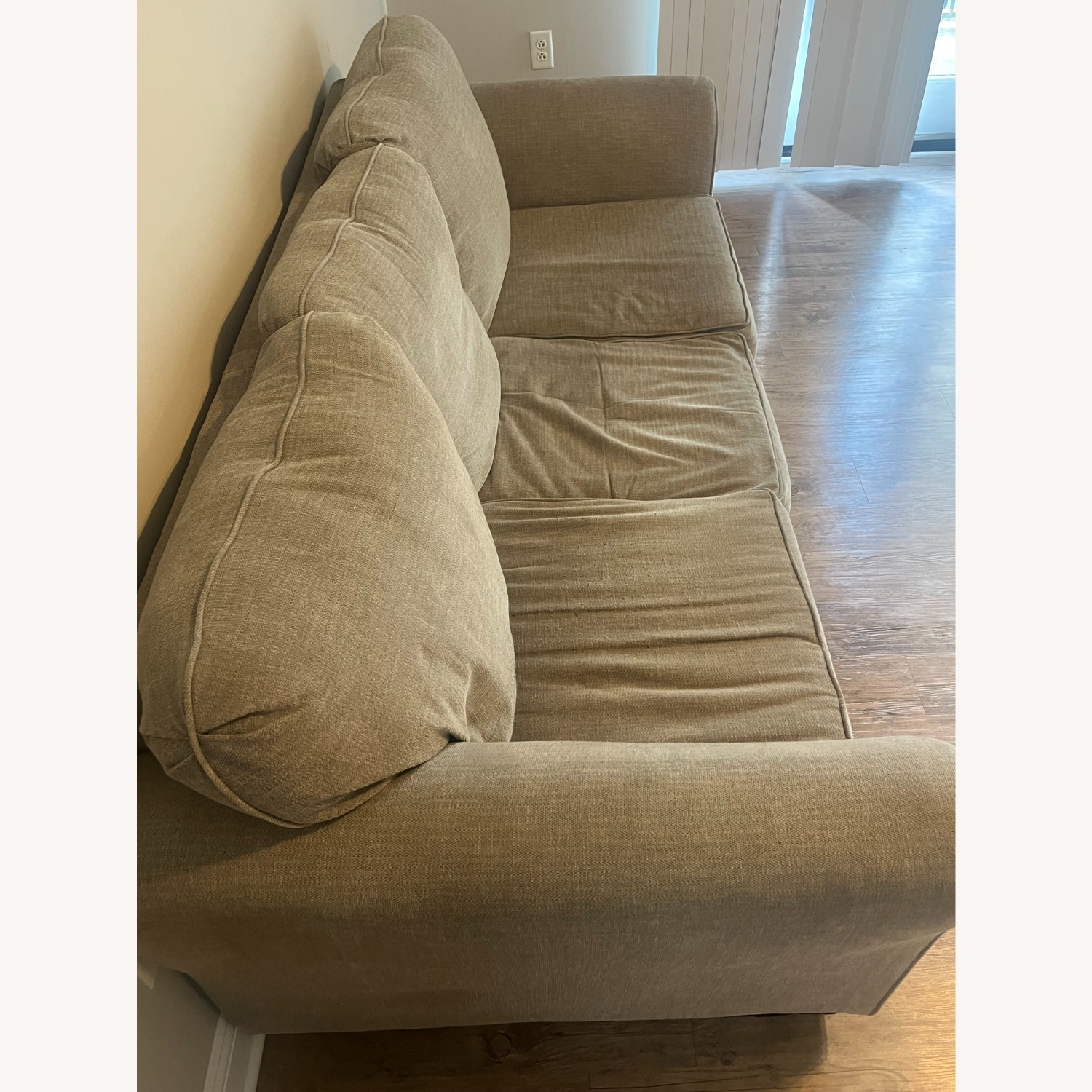 Light Gray Microsuede 3+ Seater Sofa - image-3