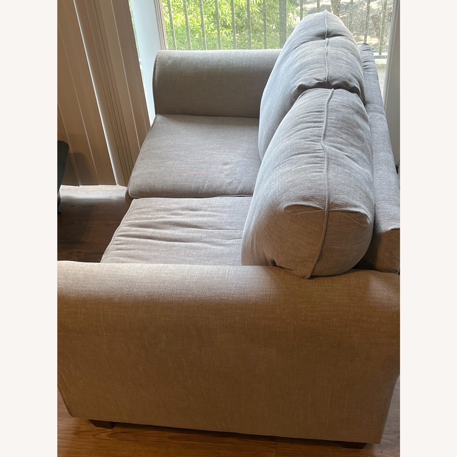 Light Gray Microsuede Loveseat - image-3