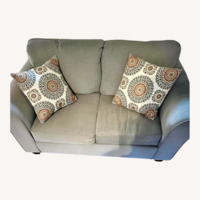 Light Gray Microsuede Loveseat