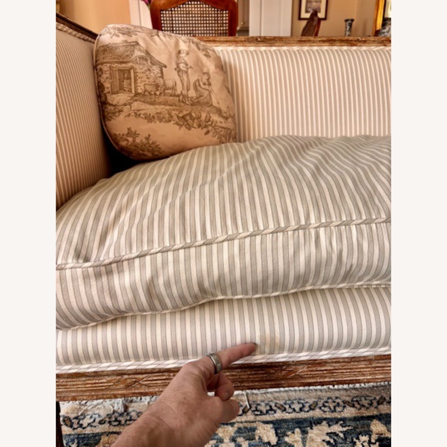 Light Gray Fabric 2 Seater Sofa - image-3