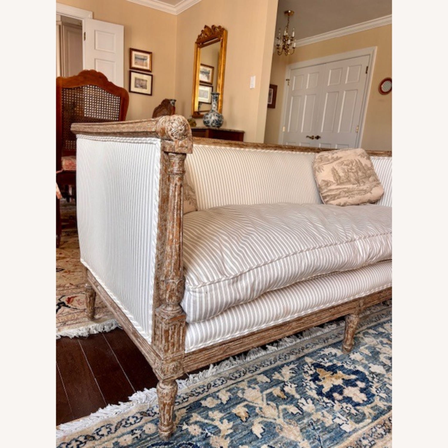 Light Gray Fabric 2 Seater Sofa - image-4