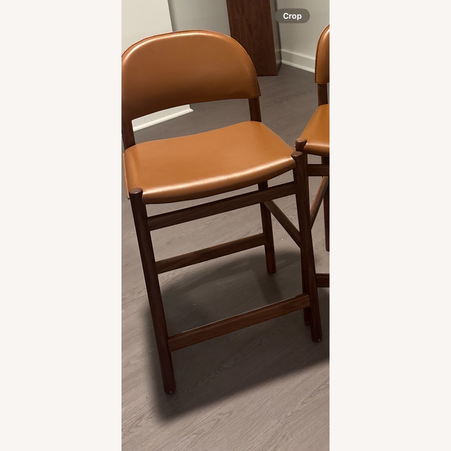 Design Within Reach Dark Brown Leather Stools - image-2
