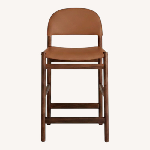Used Design Within Reach Dark Brown Leather Stools for sale on AptDeco