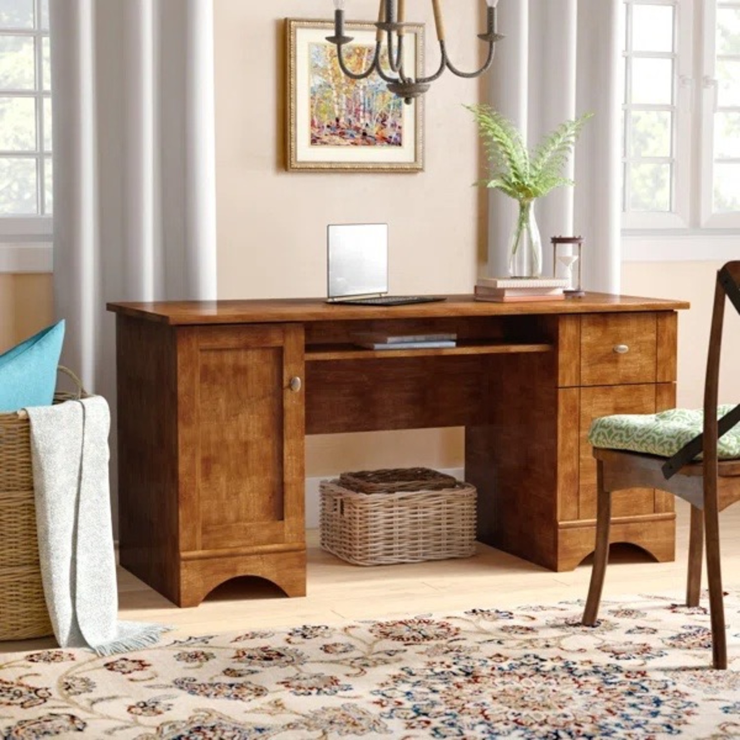 Wayfair Dark Brown Wood Desk - image-6