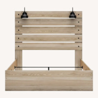 Ashley Furniture Modern Light Oak Queen Bed