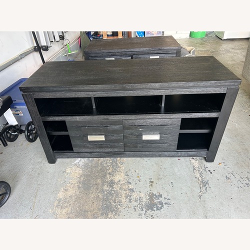 Used Bob's Discount Furniture Elevations Black Media Storage for sale on AptDeco