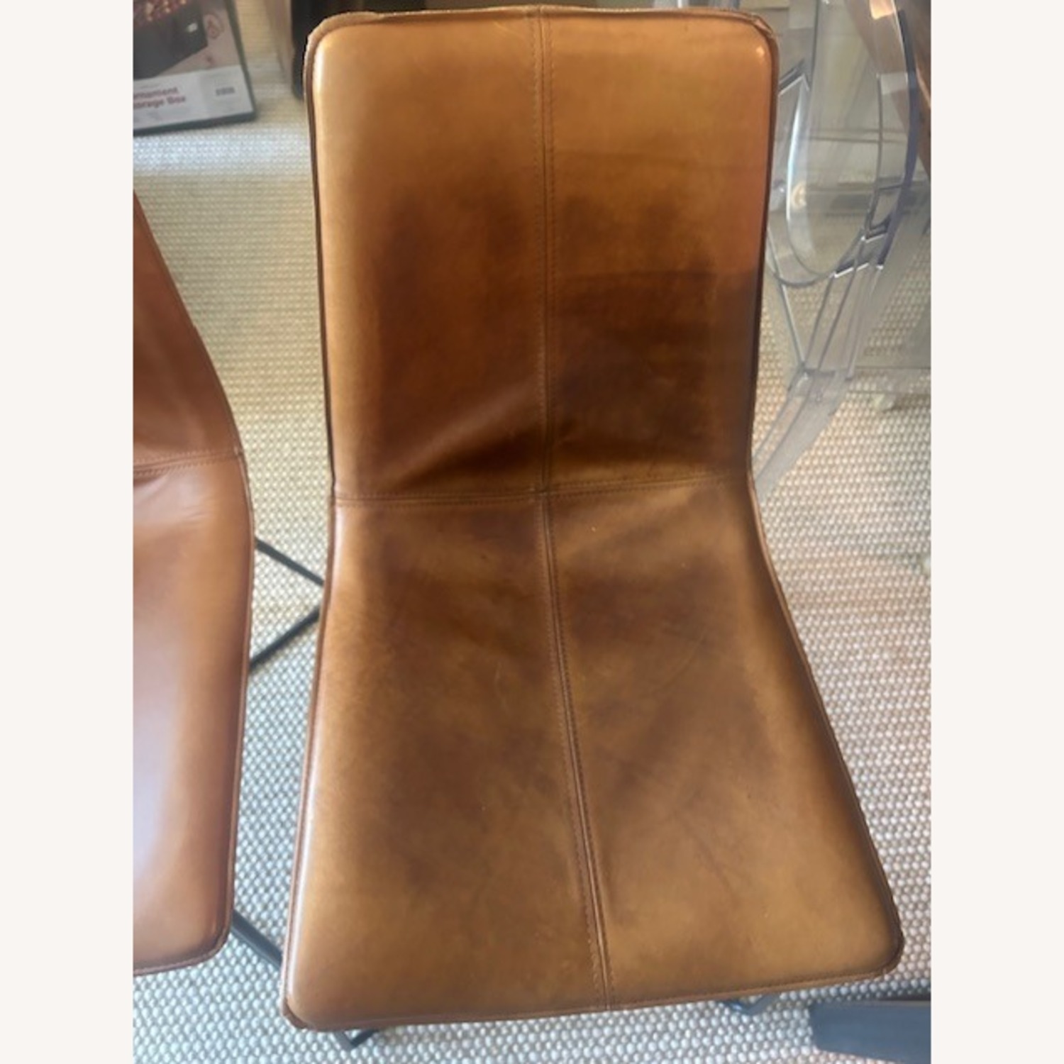 West Elm Slope Leather Dining Chairs  - image-3