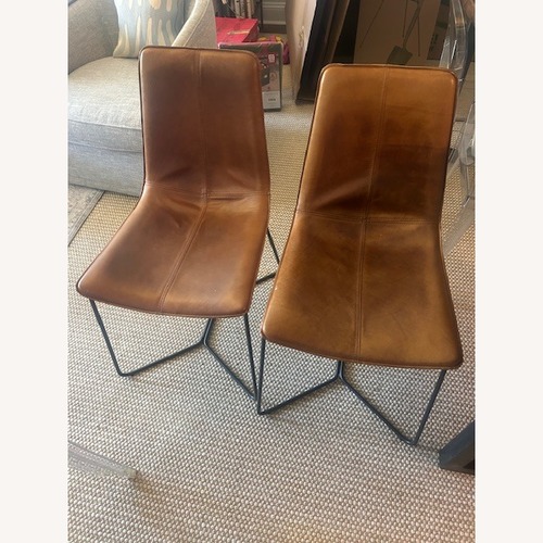 Used West Elm Slope Leather Dining Chairs  for sale on AptDeco
