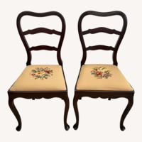 Vintage/Antique Natural Wood Accent Chairs