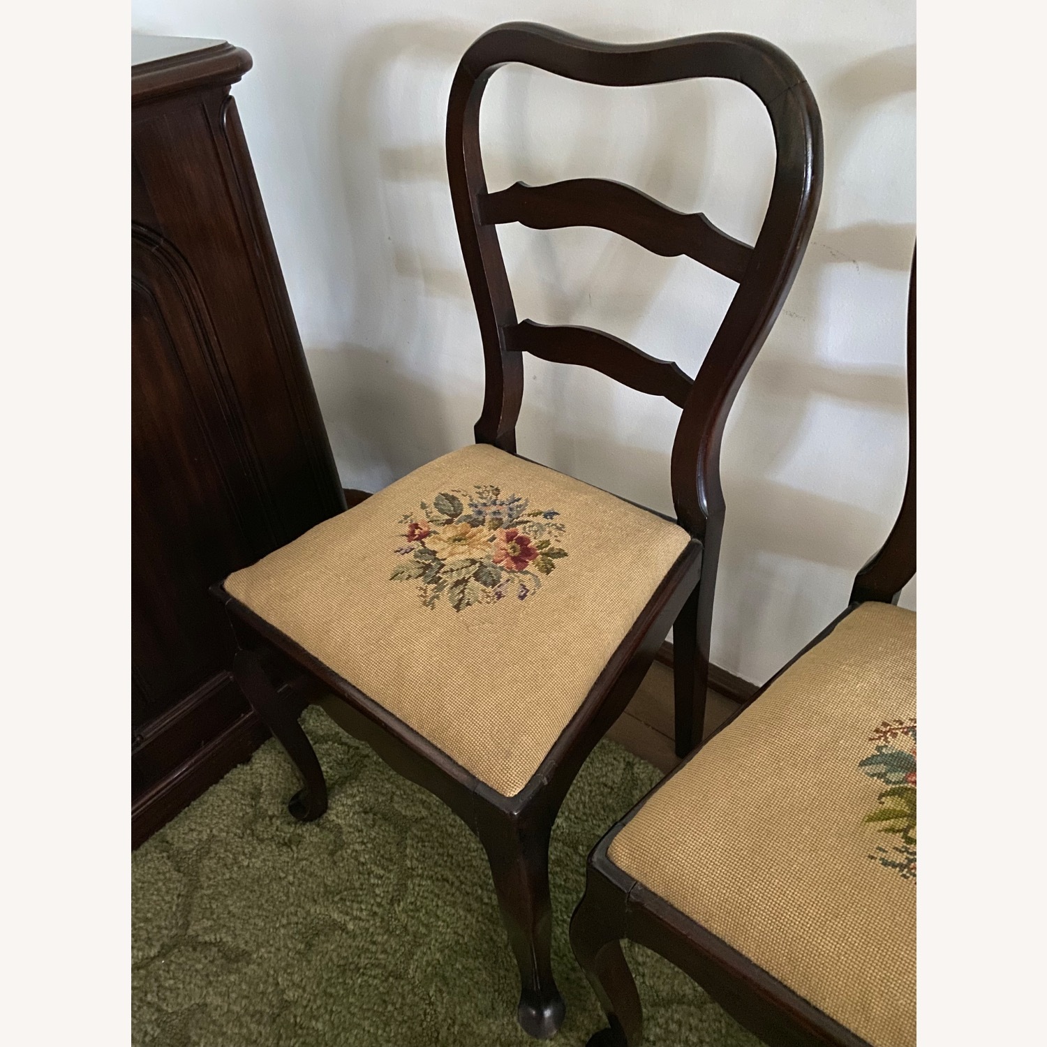 Vintage/Antique Natural Wood Accent Chairs - image-3