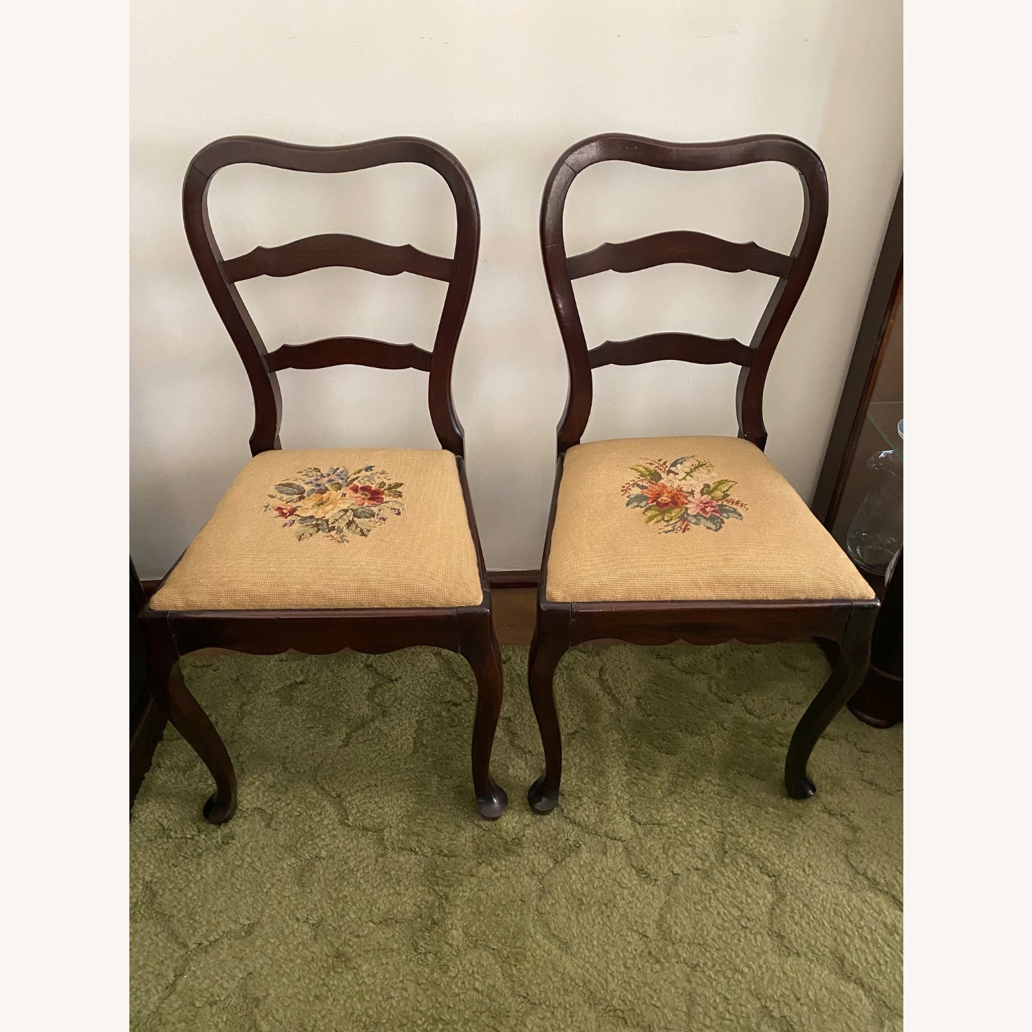 Vintage/Antique Natural Wood Accent Chairs - image-1