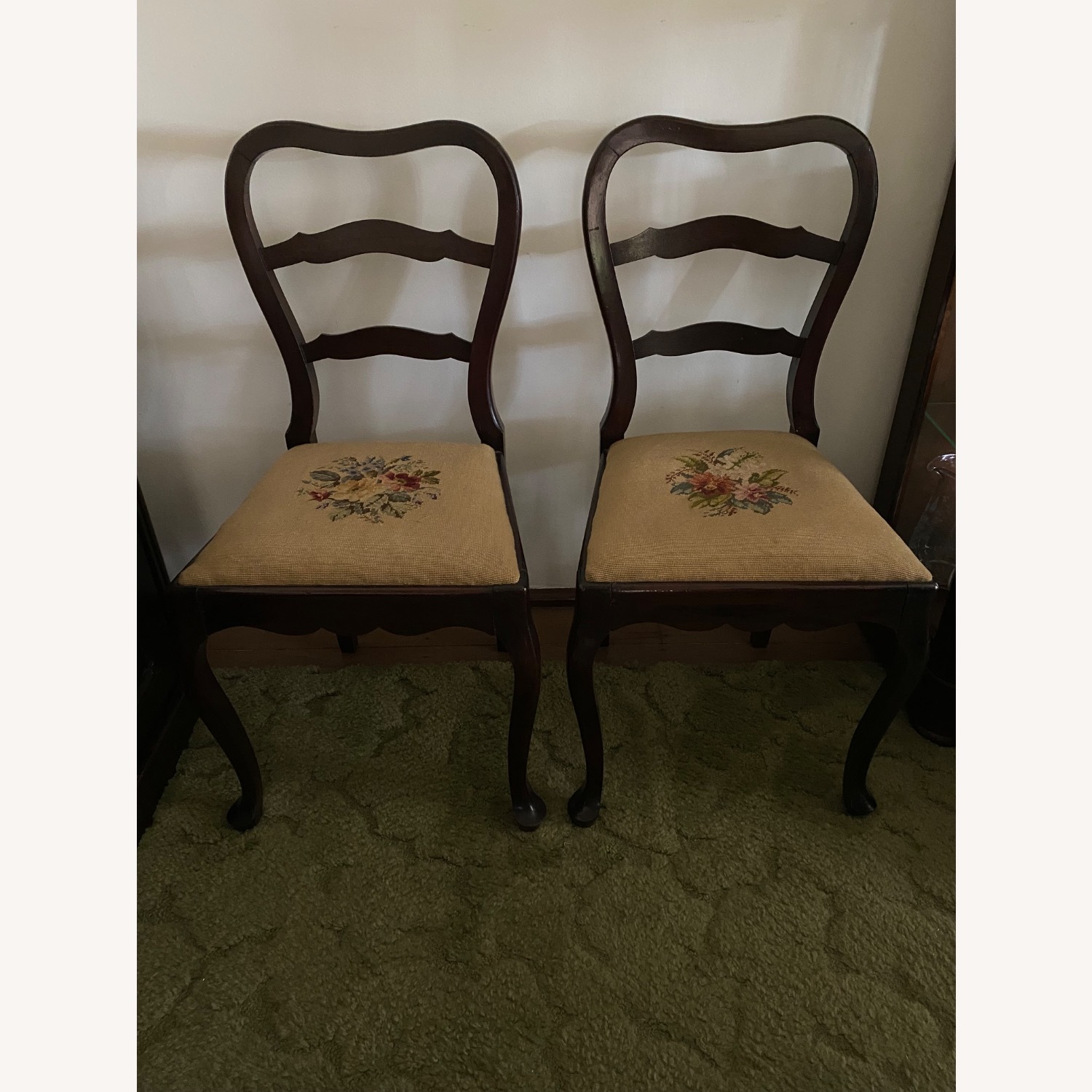 Vintage/Antique Natural Wood Accent Chairs - image-2