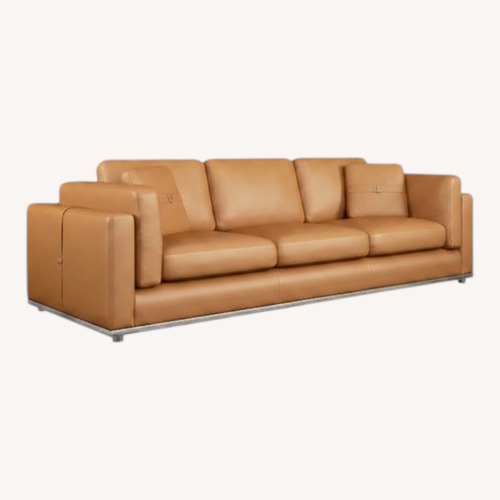 Used Picasso 91" Genuine Leather Square Arm Sofa for sale on AptDeco