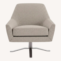 West Elm Lucas Light Gray Linen Accent Chair