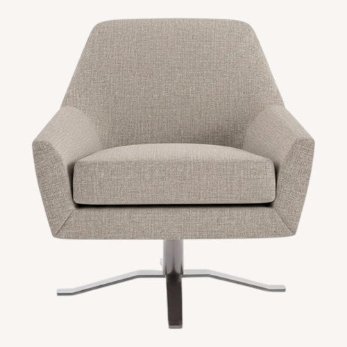 Used West Elm Lucas Light Gray Linen Accent Chair for sale on AptDeco