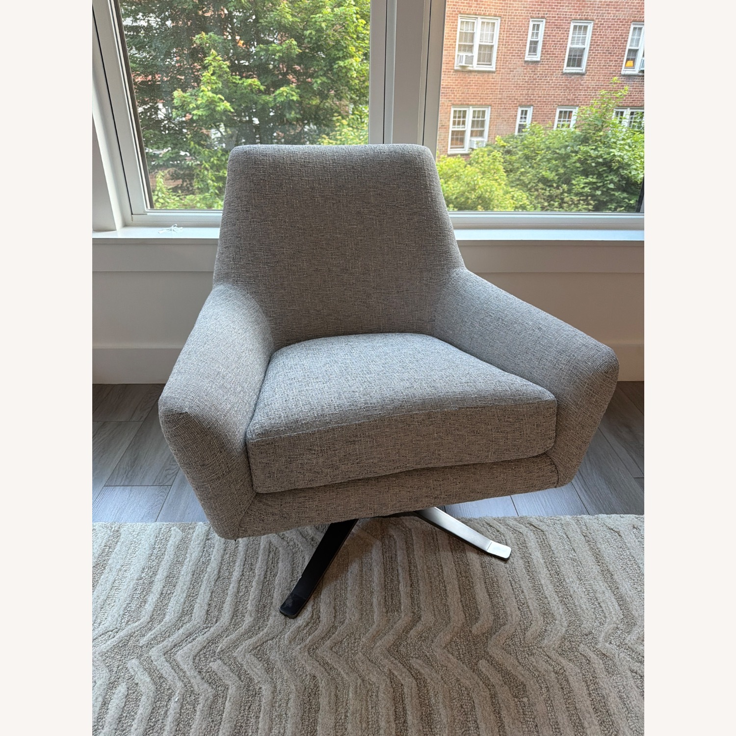 West Elm Lucas Light Gray Linen Accent Chair - image-1
