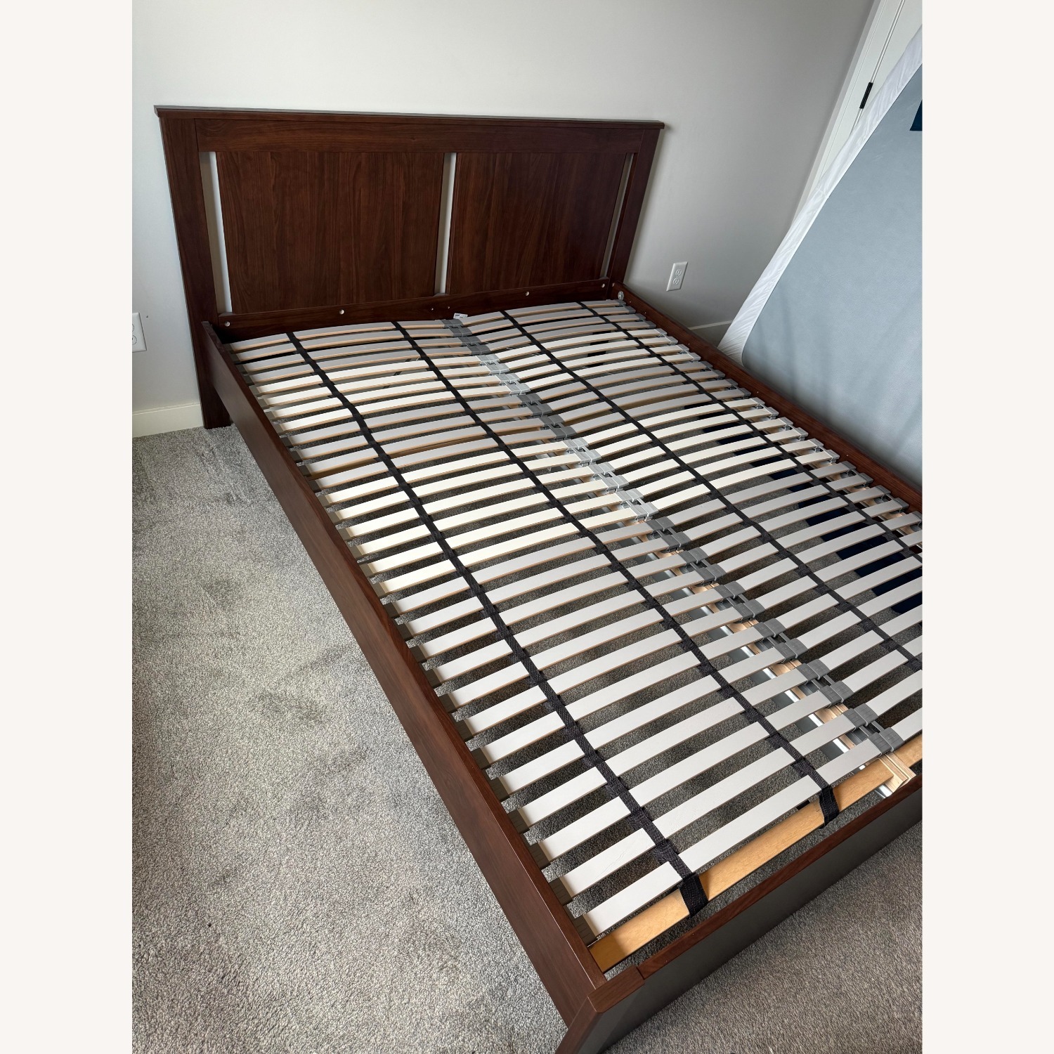 IKEA Songesand Dark Brown Wood Queen Bed - image-5