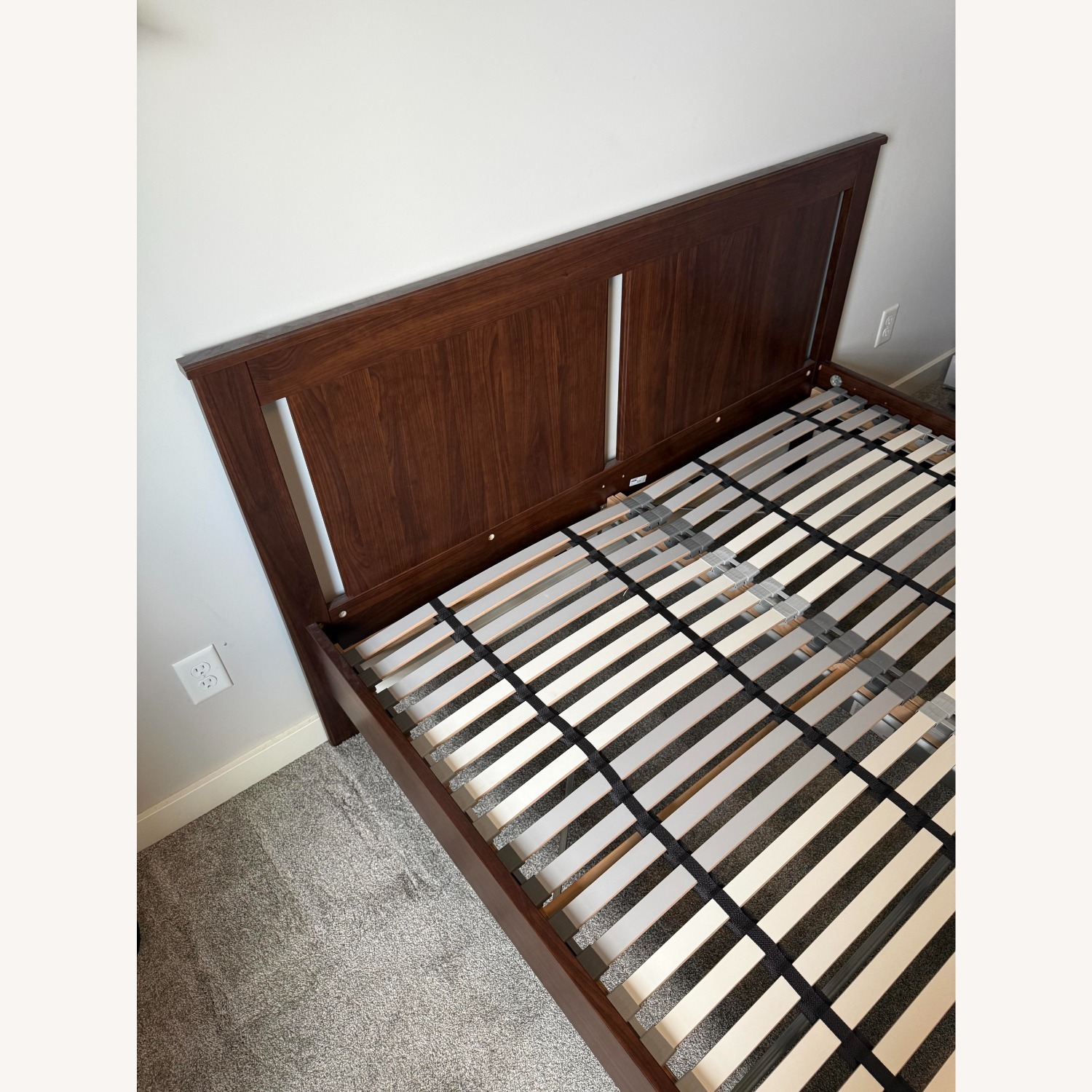 IKEA Songesand Dark Brown Wood Queen Bed - image-4