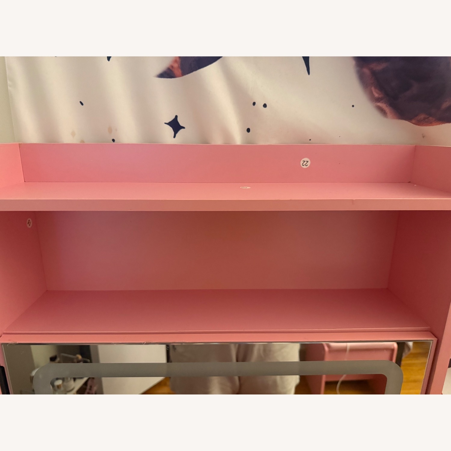 Pink Vanity Desk with Built in Mirror - image-7
