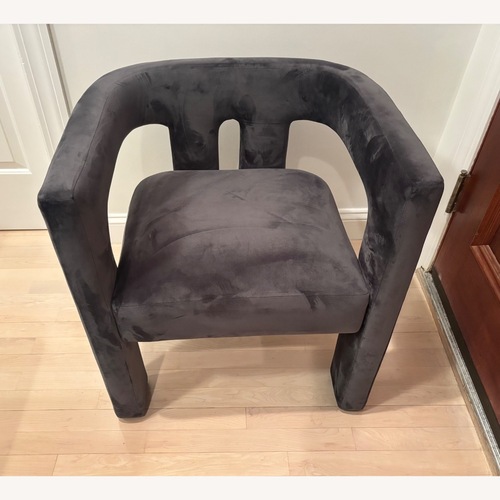 Used TOV Furniture Sloane Dark Gray Velvet Accent Chair for sale on AptDeco