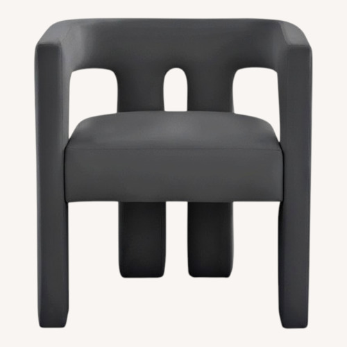 Used TOV Furniture Sloane Dark Gray Velvet Accent Chair for sale on AptDeco