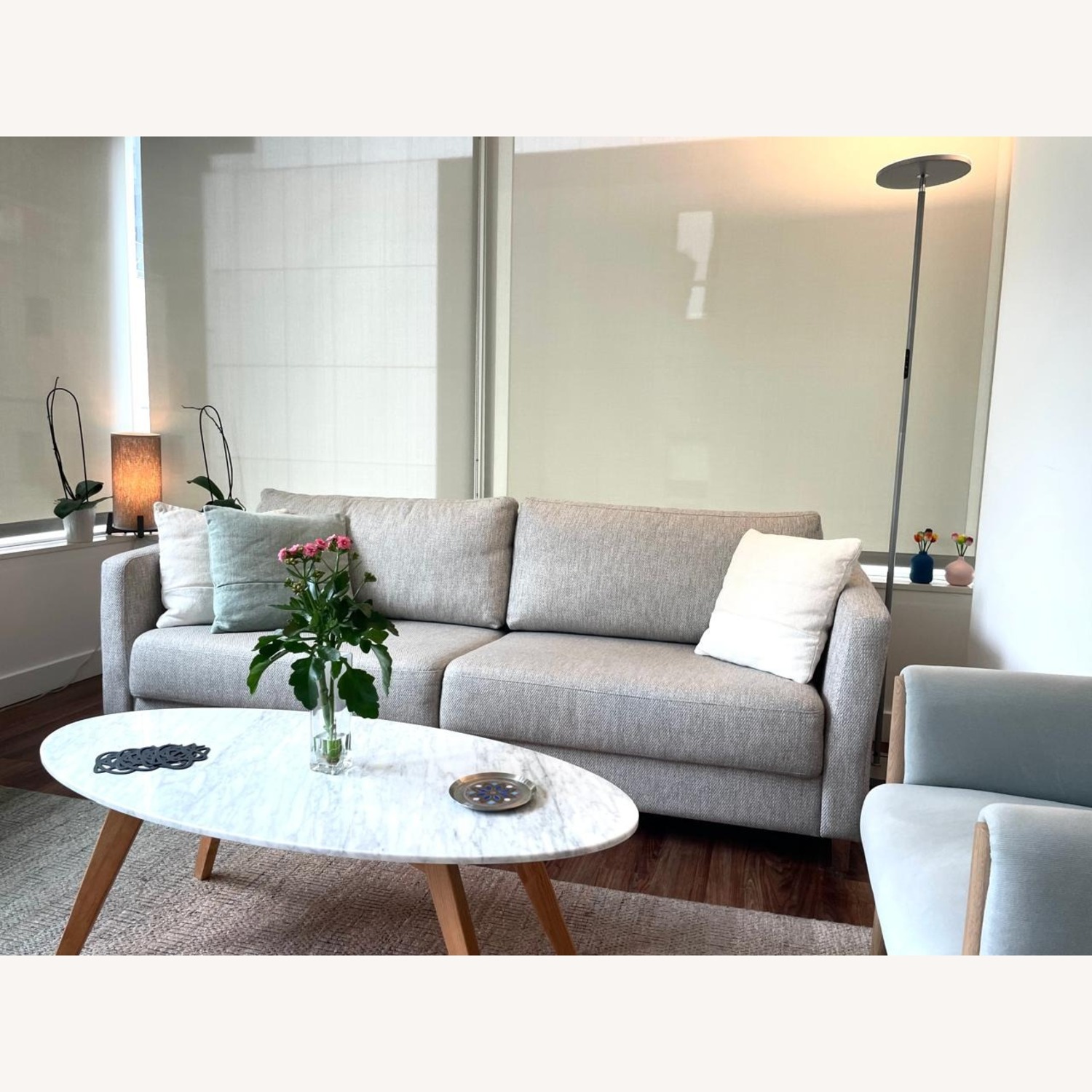 Light Gray Fabric Sleeper Sofa - image-2