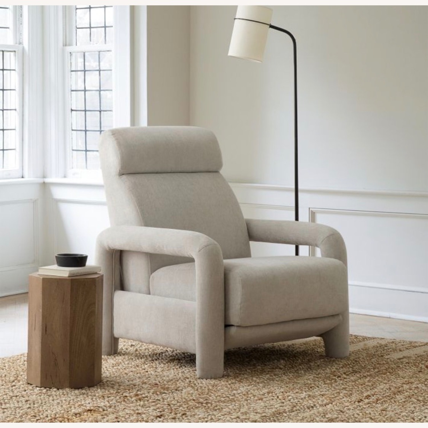 West Elm Inez  Light Gray Recliner - image-1