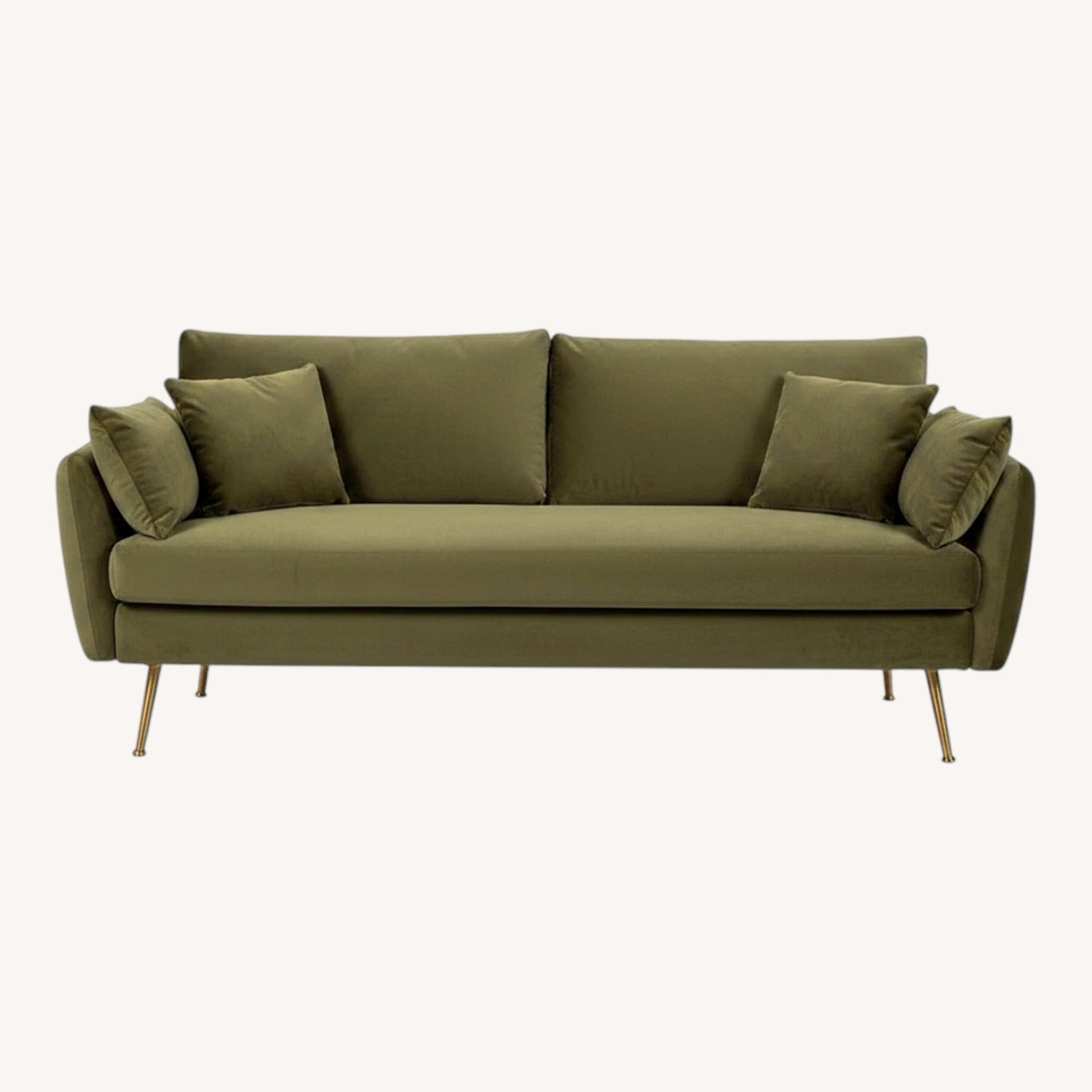Albany Park Park Green Velvet Sofa + Ottoman - image-0