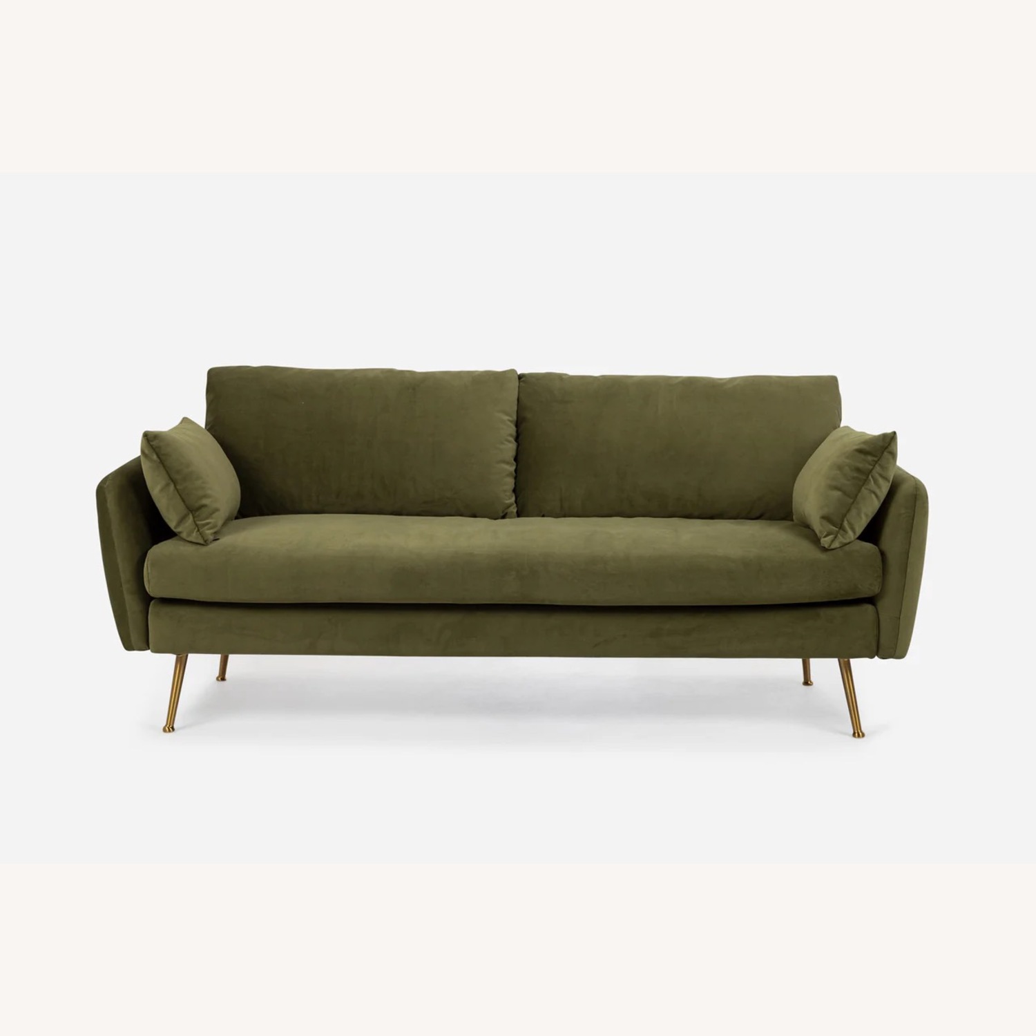 Albany Park Park Green Velvet Sofa + Ottoman - image-2