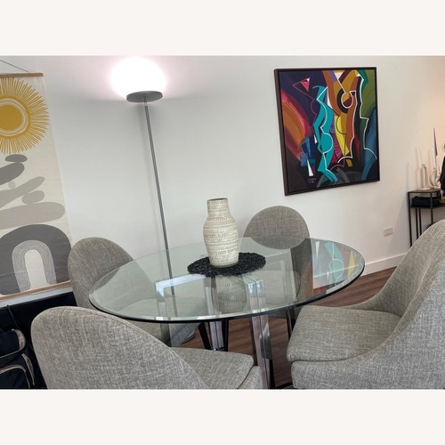 Used Macy's Everly Light Gray Dining Chairs for sale on AptDeco