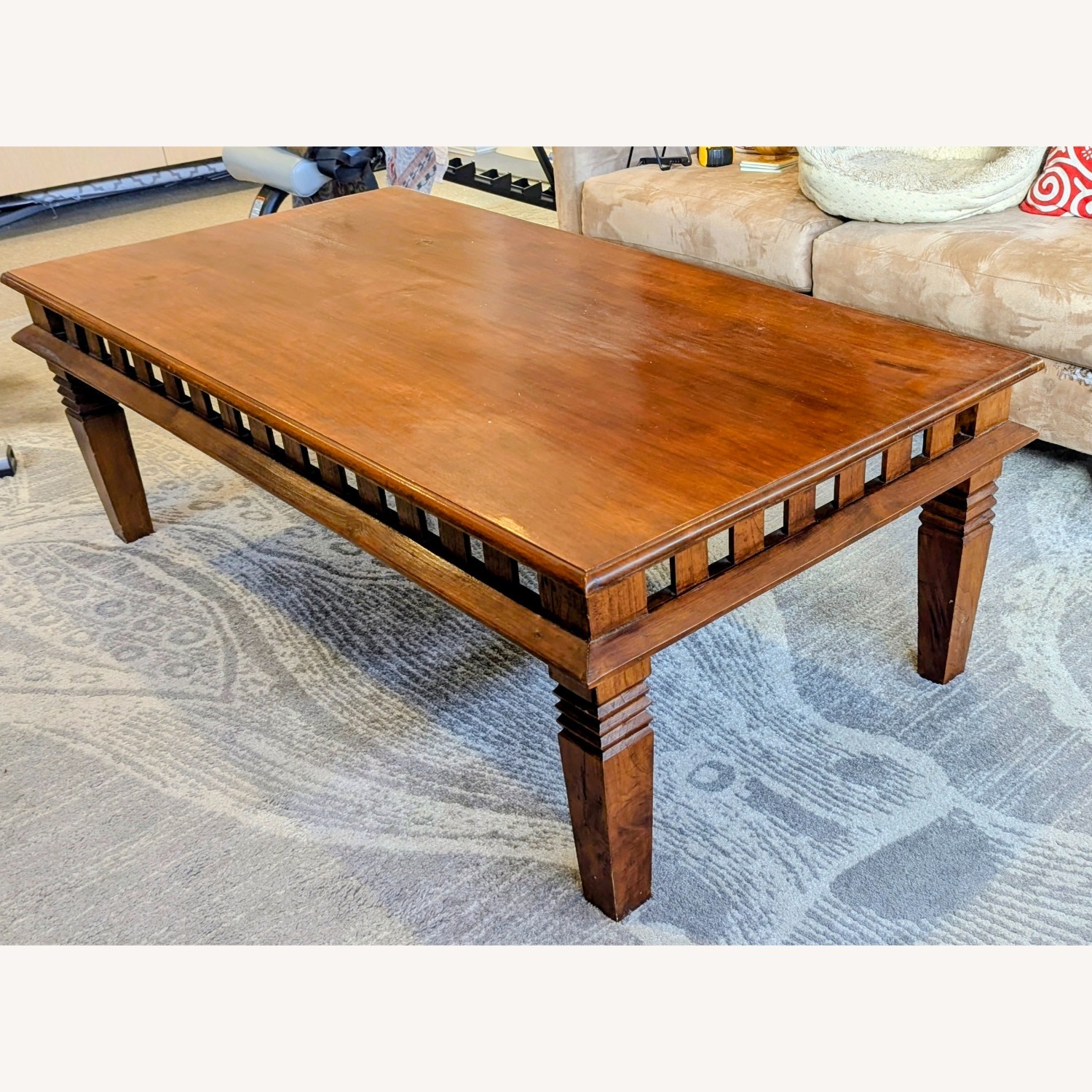 Vintage Indonesian Teak Coffee Table - image-1