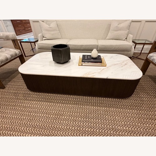 Used Arhaus Finnley Dark Brown Wood Coffee Table for sale on AptDeco
