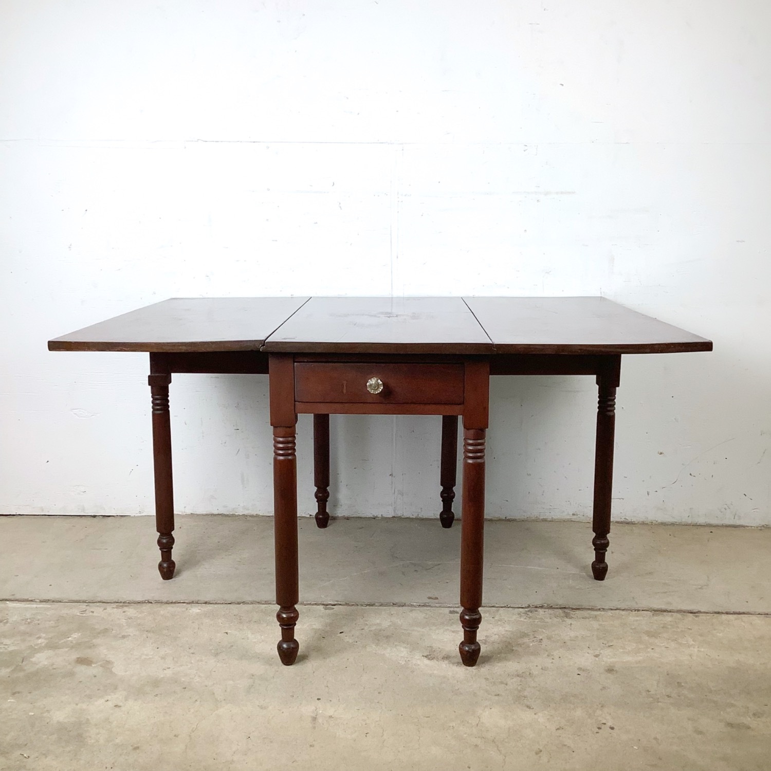 American Empire-Style Walnut Drop-Leaf Table - image-1