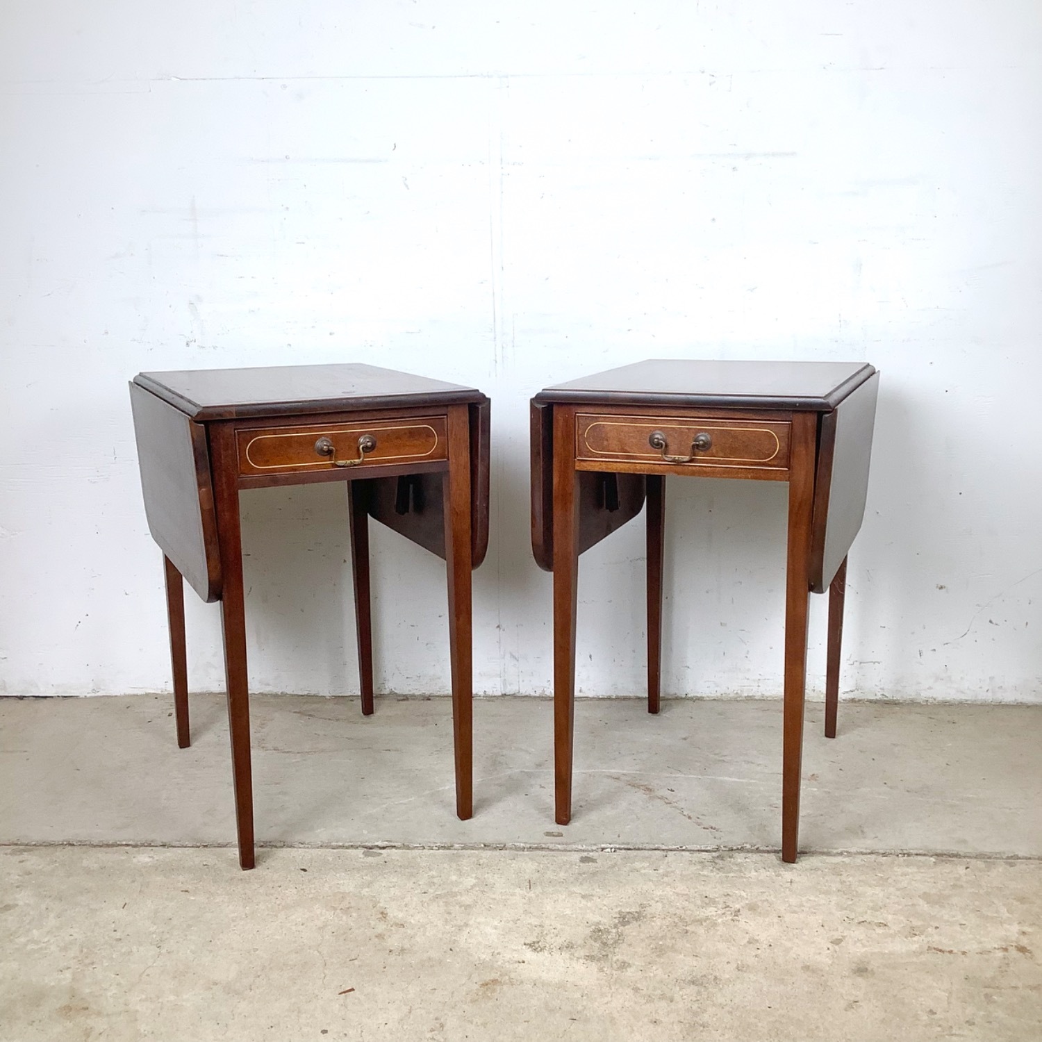 Pair of Traditional Drop-Leaf Side Tables - image-1