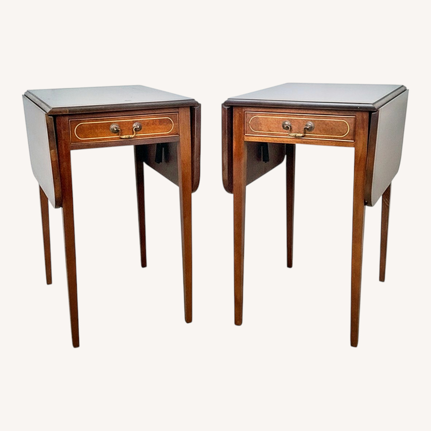 Pair of Traditional Drop-Leaf Side Tables - image-0