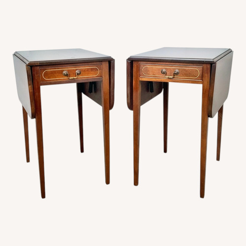 Used Pair of Traditional Drop-Leaf Side Tables for sale on AptDeco
