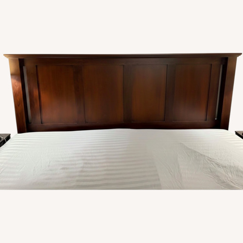 Used Simply Amish Dark Brown Wood King Bed for sale on AptDeco