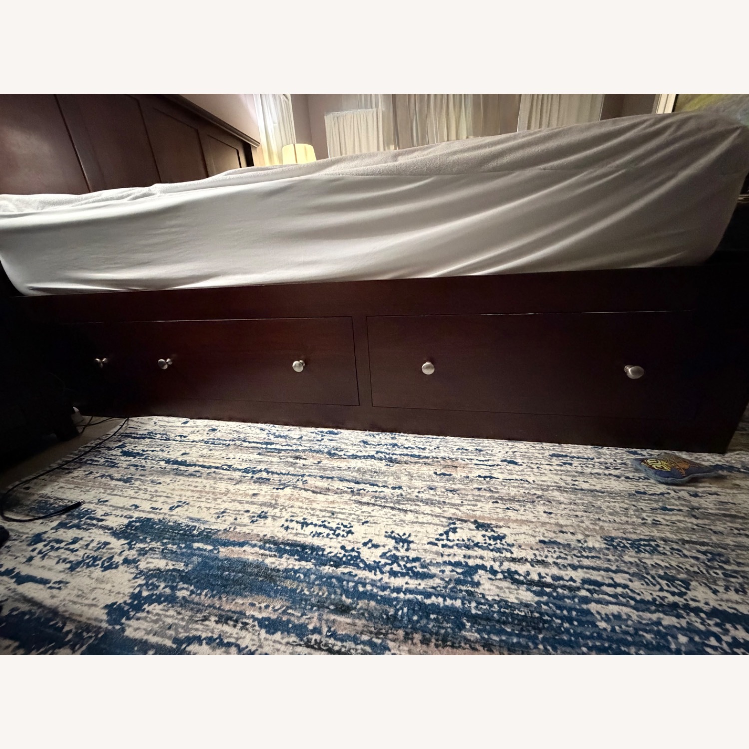 Simply Amish Dark Brown Wood King Bed - image-2
