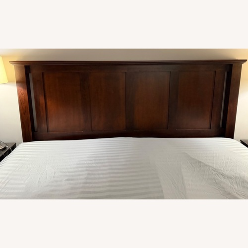 Used Simply Amish Dark Brown Wood King Bed for sale on AptDeco