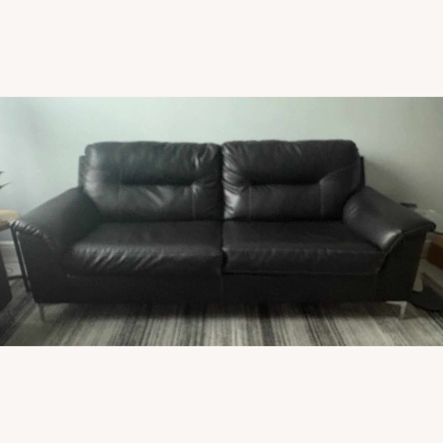 Black Leather Sofa - image-2