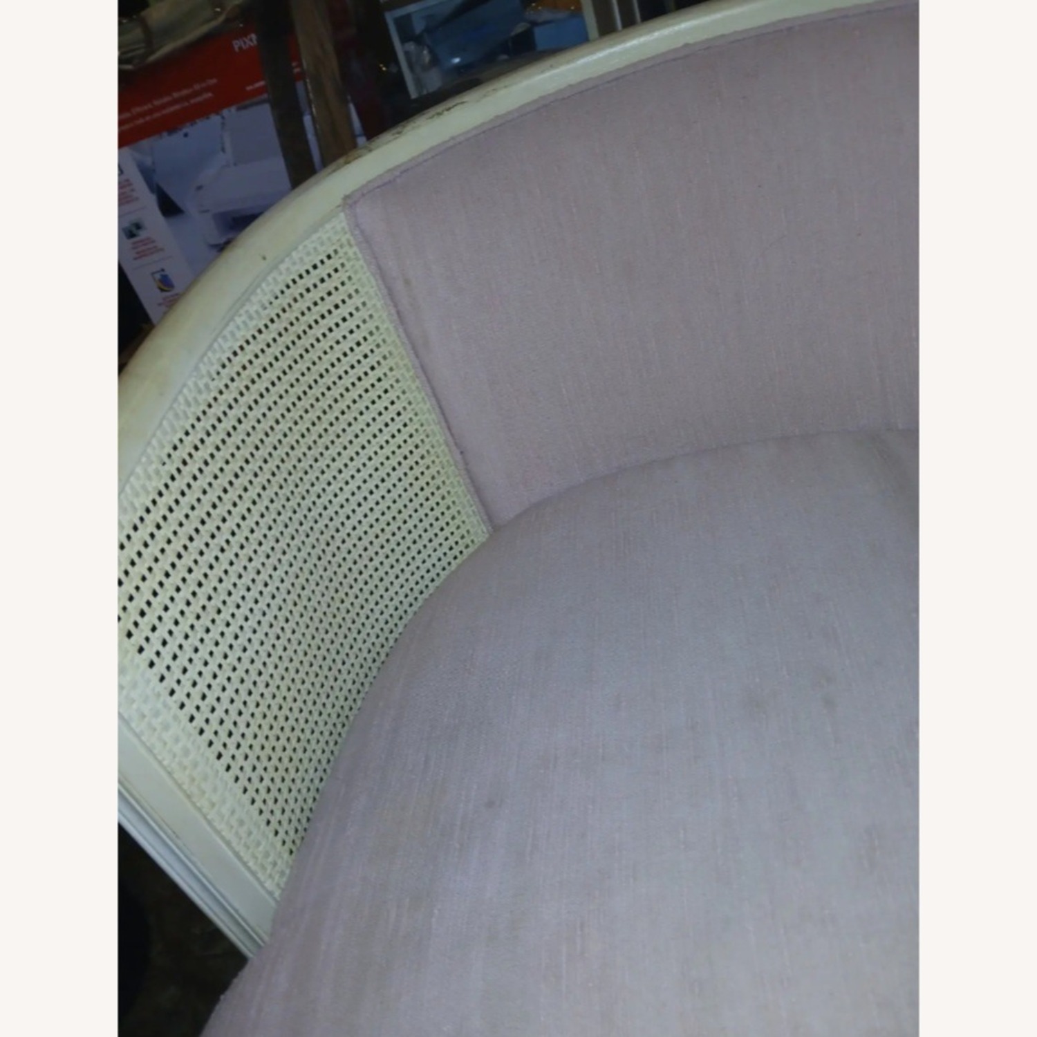 Vintage Cane Back Barrel Chair  - image-4
