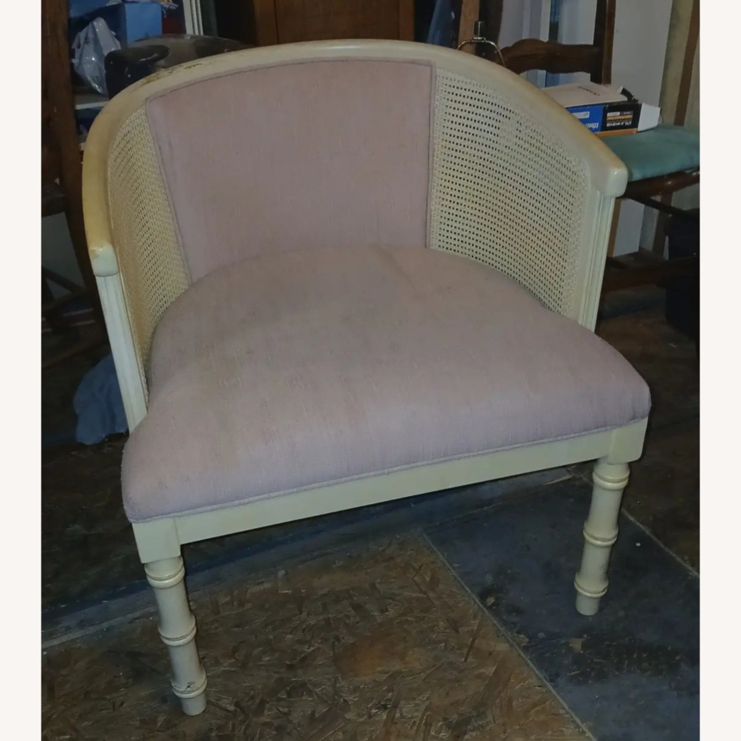 Vintage Cane Back Barrel Chair  - image-1