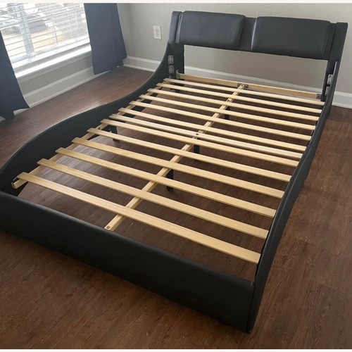 Used Sikaic Full - Size Curve Platform Bed , LED Lights for sale on AptDeco