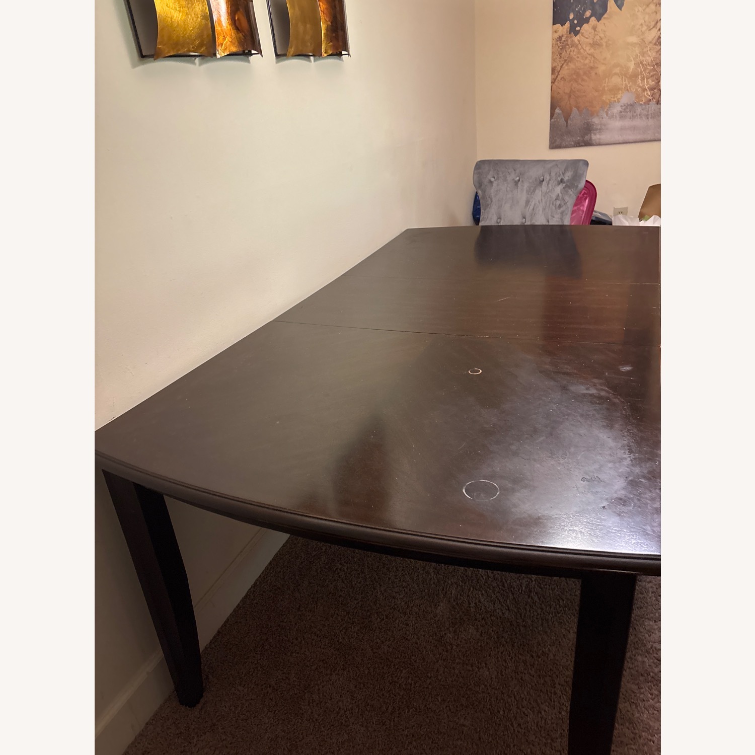 Ashley Furniture Dark Brown Wood Dining Table - image-4