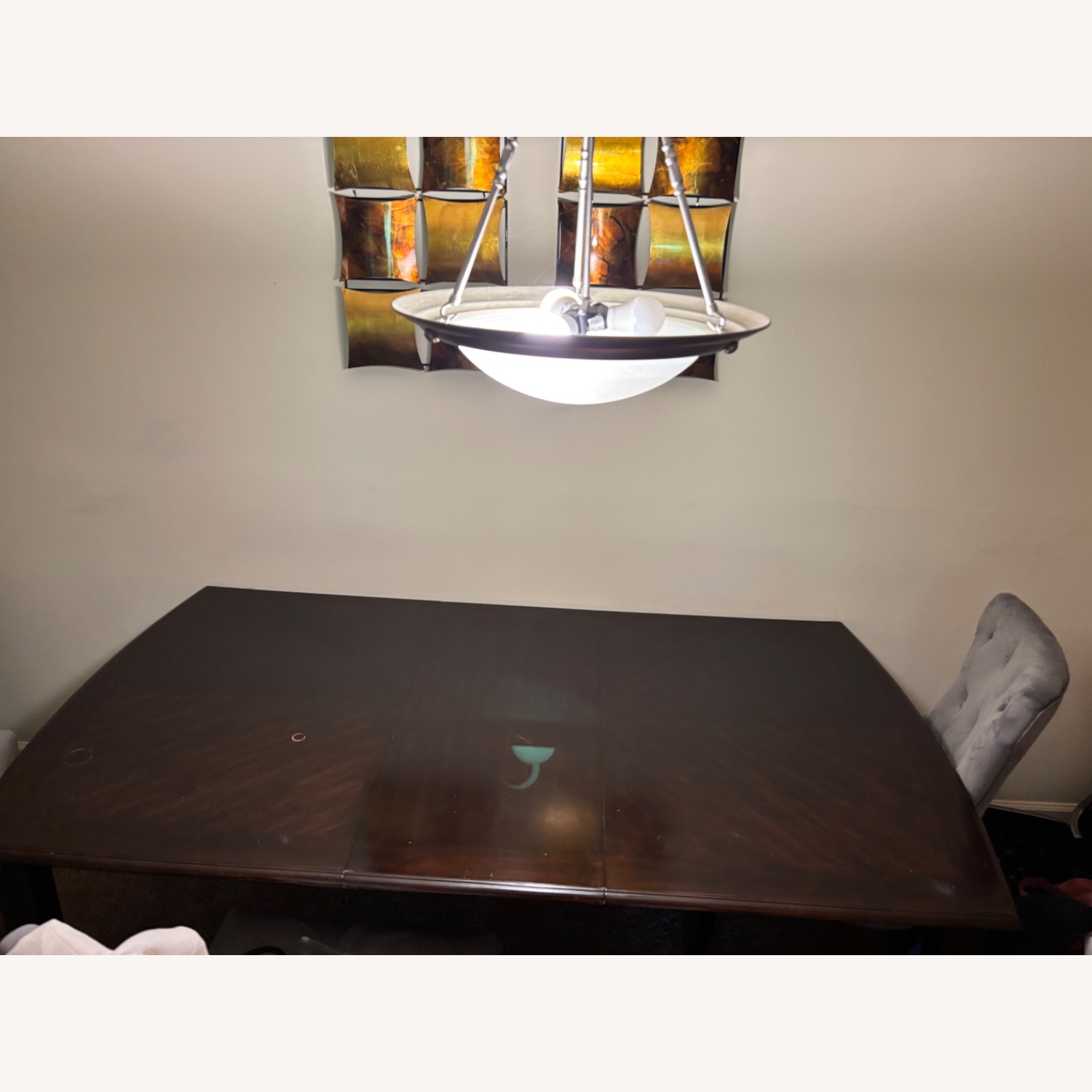 Ashley Furniture Dark Brown Wood Dining Table - image-1