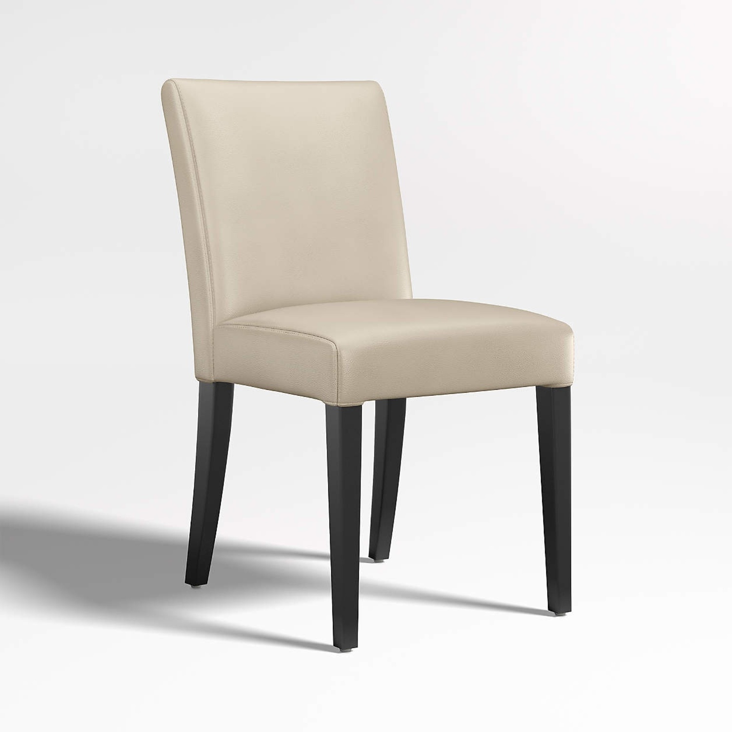 Crate & Barrel Lowe Light Gray Leather Dining Chairs - image-4