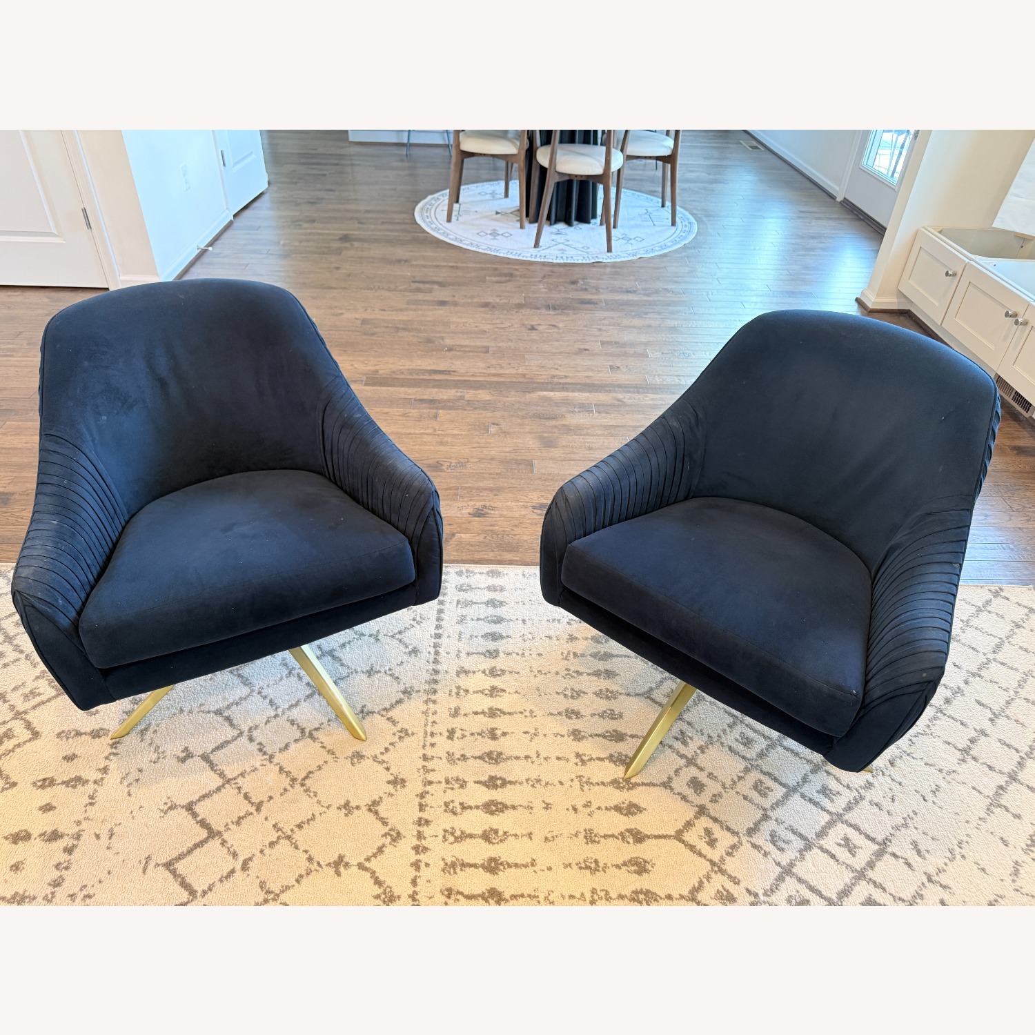 West Elm Blue Roar & Rabbit Swivel Chair - image-3